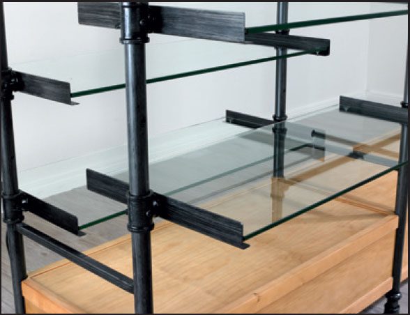 Glass Shelves with Brackets (Set of 2)