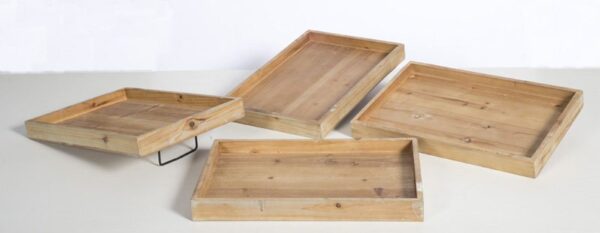 Set of 4 Wooden Trays