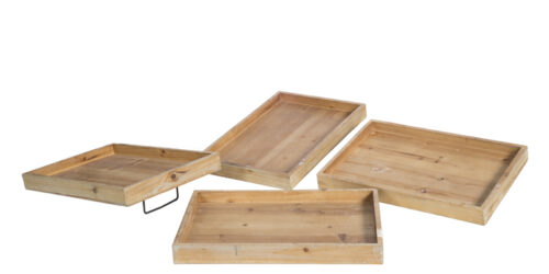 Set of 4 Wooden Trays