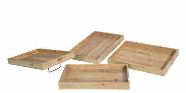 Set of 4 Wooden Trays