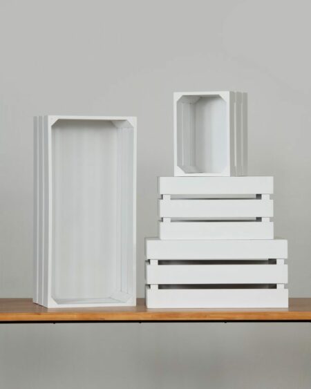 7068-W Rectangle Crates - Set of Four