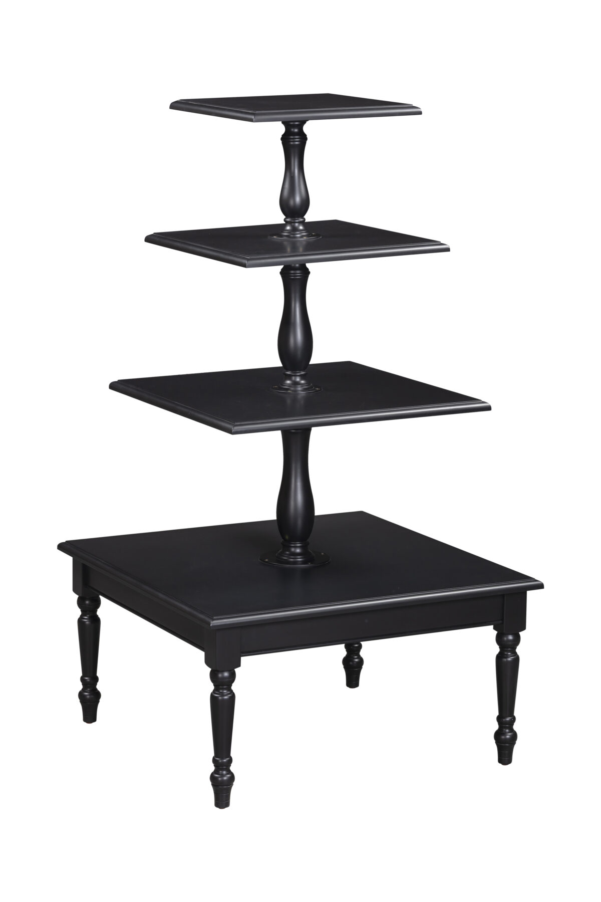 2446-BLK Four Tier Square Table