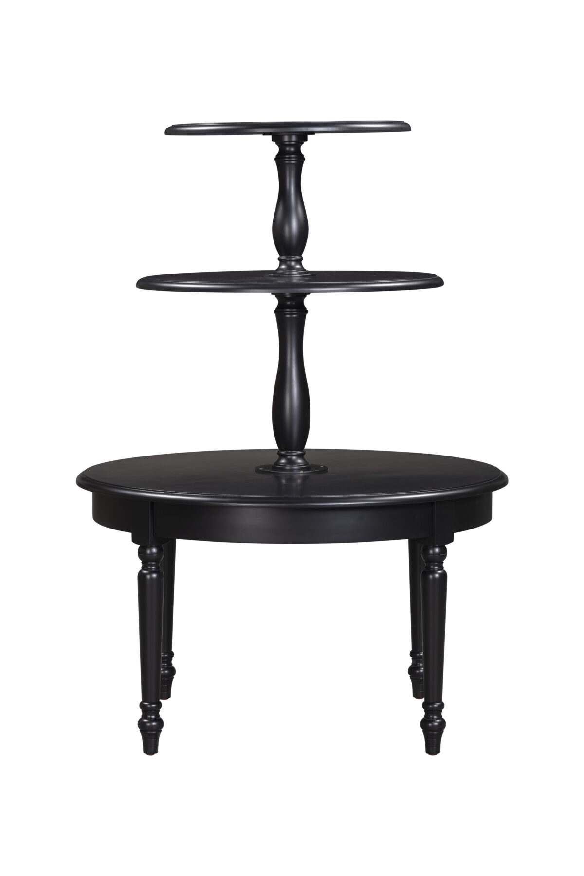 2448-BLK Three Tier Round Table